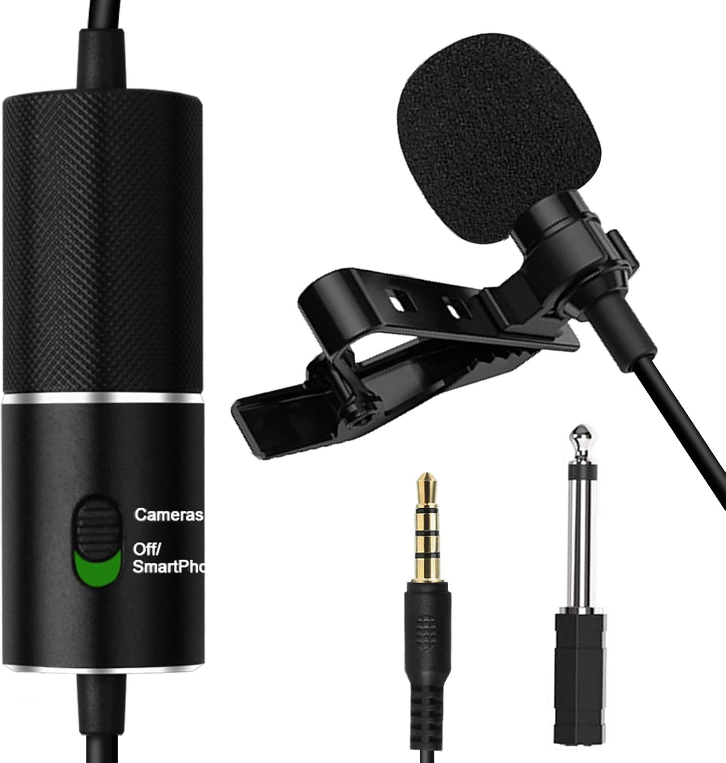 Hayner-Seek Lavalier Microphone Noise Reduction Noise Cancelling Mic Omnidirectional Condenser for Podcast, Recording, DSLR,Camera, Smartphone, PC,Laptop
