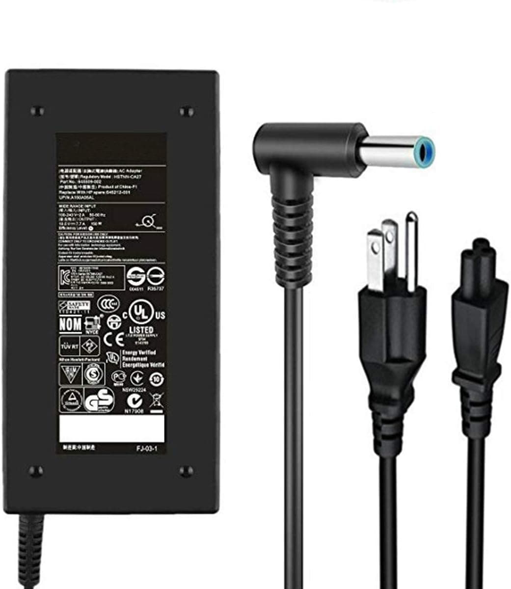 150W Watt 19.5V 7.7A AC Adapter Charger Compatible Fit for HP ZBook 15 G3 G4,HP ZBook Studio G3 G4,HP ZBook 15u G3 G4,HP OMEN 15, OMEN x by HP Laptop ADP-150XB B Power Supply Connector 4.5mm x 3.0mm