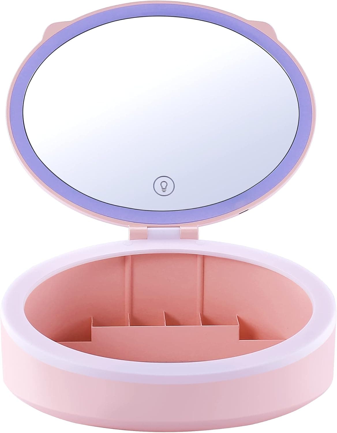 Makeup Mirror Vanity Mirror with LED Lights and 10x Magnification Mirror, 3 Color Lighting Modes , Touch Control Design, Girls Vanity Lighted Up Mirror with Jewelry Storage Box, Portable Travel Mirror