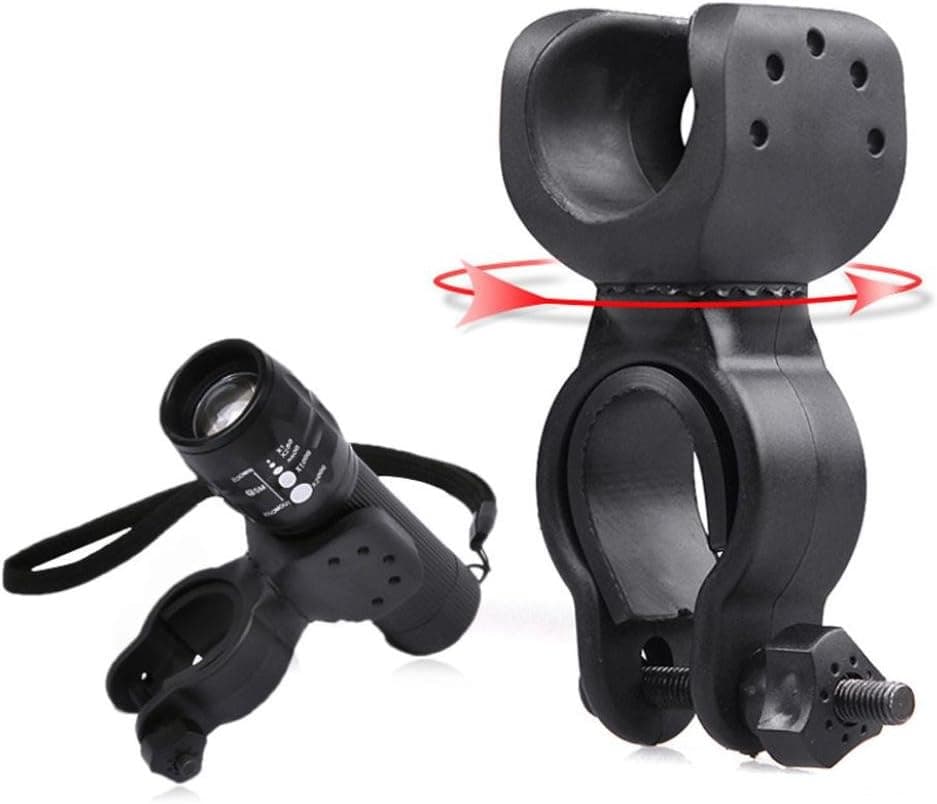 Tenworld 360°Rotation Bike Bicycle Handlebar Mount LED Flashlight Torch Mount Clamp Clip Holder Grip Bracket