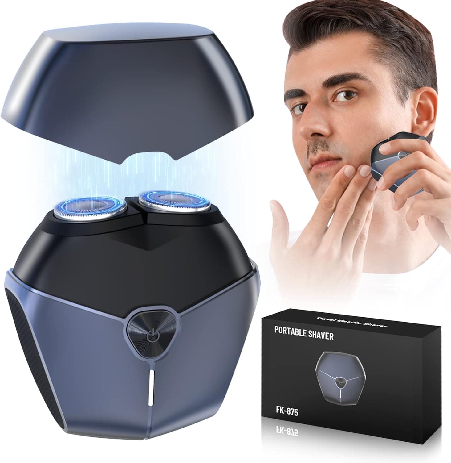 Mini Shaver Portable Electric Shaver,USB Mini Shaver for Men,Pocket Portable Shaver,Travel Shaver Small Electric Razor for Men Face Waterproof Razor Washable Type C for Home,Car,Travel,Gift