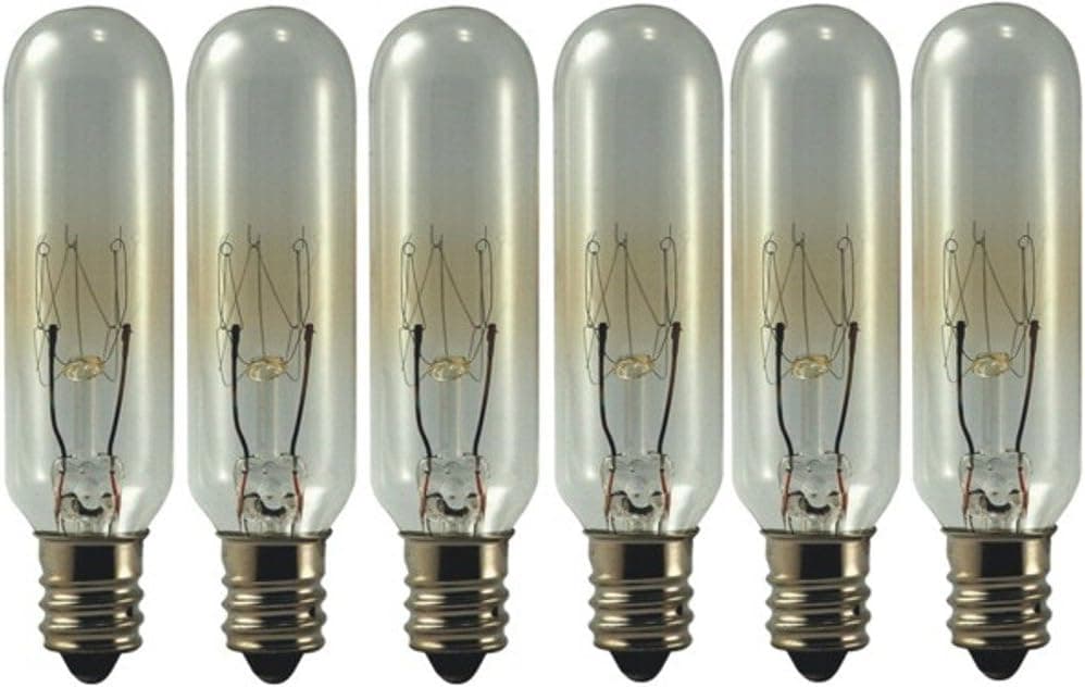 EiKO 15T6C145V Model 15T6C-145V Miniature Halogen Bulb (6-Pack), 145 Voltage Rating, 15 Watts, 0.1 Amps, Candelabra Screw (E12) Base, T-6 Bulb, C-7A Filament, 90 Lumens