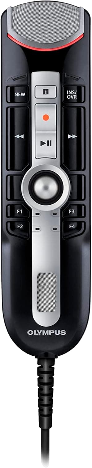 OLYMPUS RecMic II USB Microphone (RM-4010P) Optimised for Voice Recognition and Dictation, Includes ODMS R7 & Microphone Stand, Trackball, Beamforming Technology, Buttons can be Freely configured