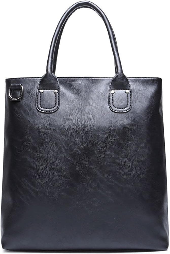 BLOOMSTAR Fashion PU Leather Business Bag Briefcase for Men and Women Cross Body Shoulder Laptop Bag Messenger Satchel Tote Handbag (Black)