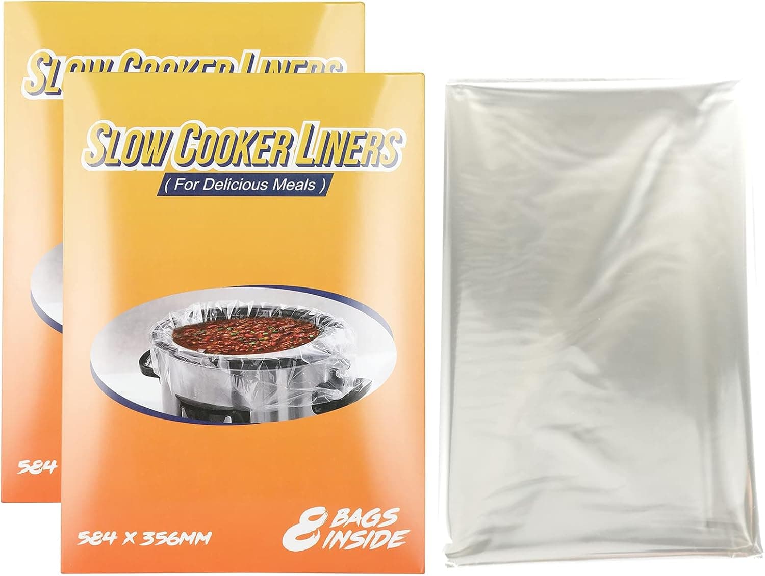 THEAKO 16 Counts Slow Cooker Liners and Multiuse Cooking Bags,Large Size Fits 4QT- 8.5QT Pot,BPA Free Suitable for Oval and Round Pot