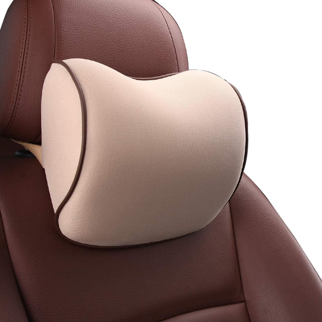 awave bloom Car Headrest Pillow, Comfortable 100% Memory Foam Car Seat Neck Pillow, Relieve Neck Pain & Muscle Tension, Suitable for Car Seat & Office Chair (Beige)