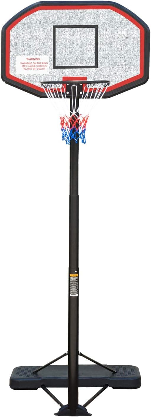 Pro Court Portable Basketball Hoop 6.5-10ft Height Adjustable Basketball Goal System 43Inch HDPE Backboard for Kids/Adults Indoor Outdoor