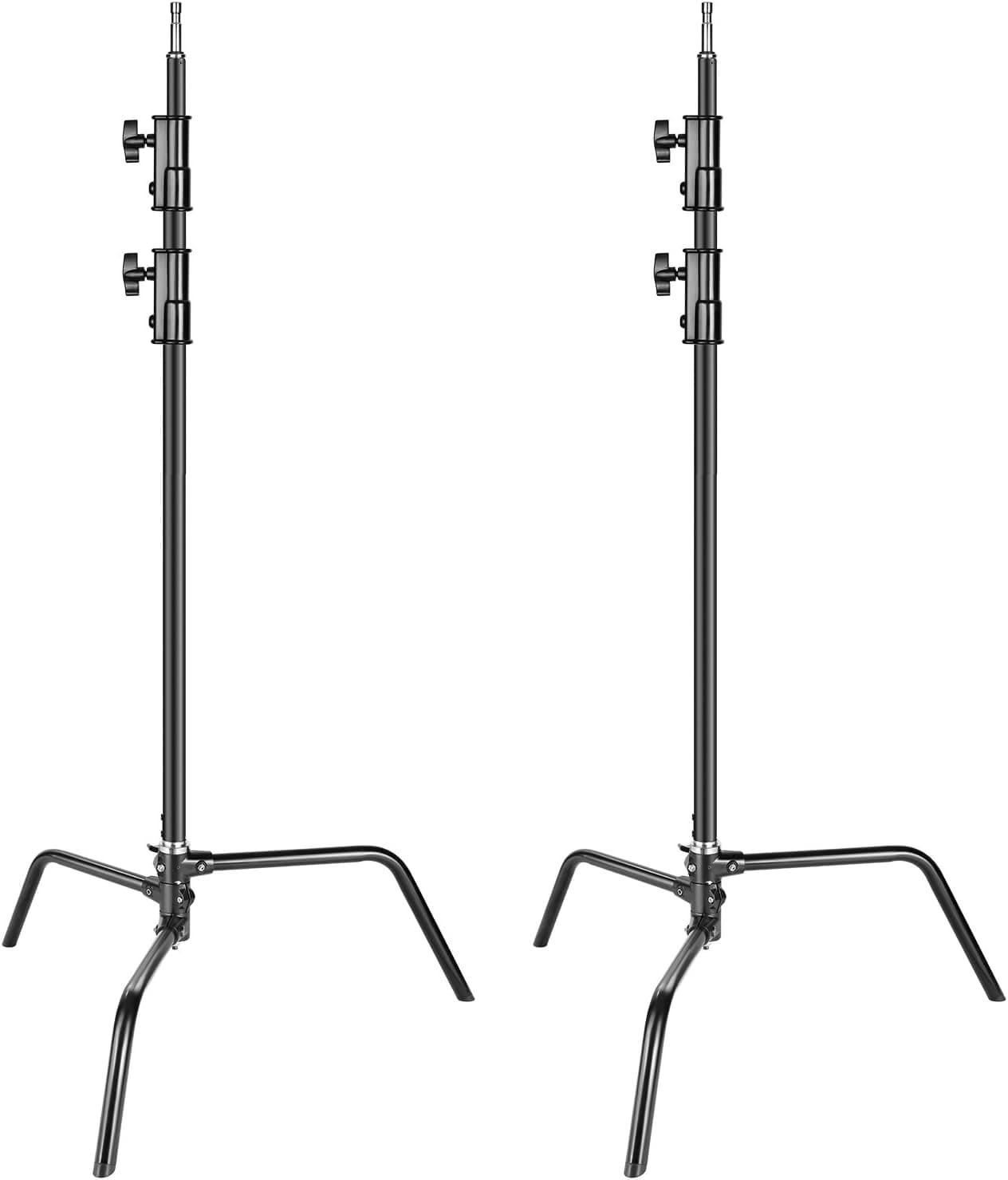 Neewer 2-Pack Heavy Duty Aluminum Alloy C-Stand - Adjustable 5-10 feet/1.6-3.2 Meters Light Stand for Photography Reflectors, Softboxes, Monolights, Umbrellas (Black)