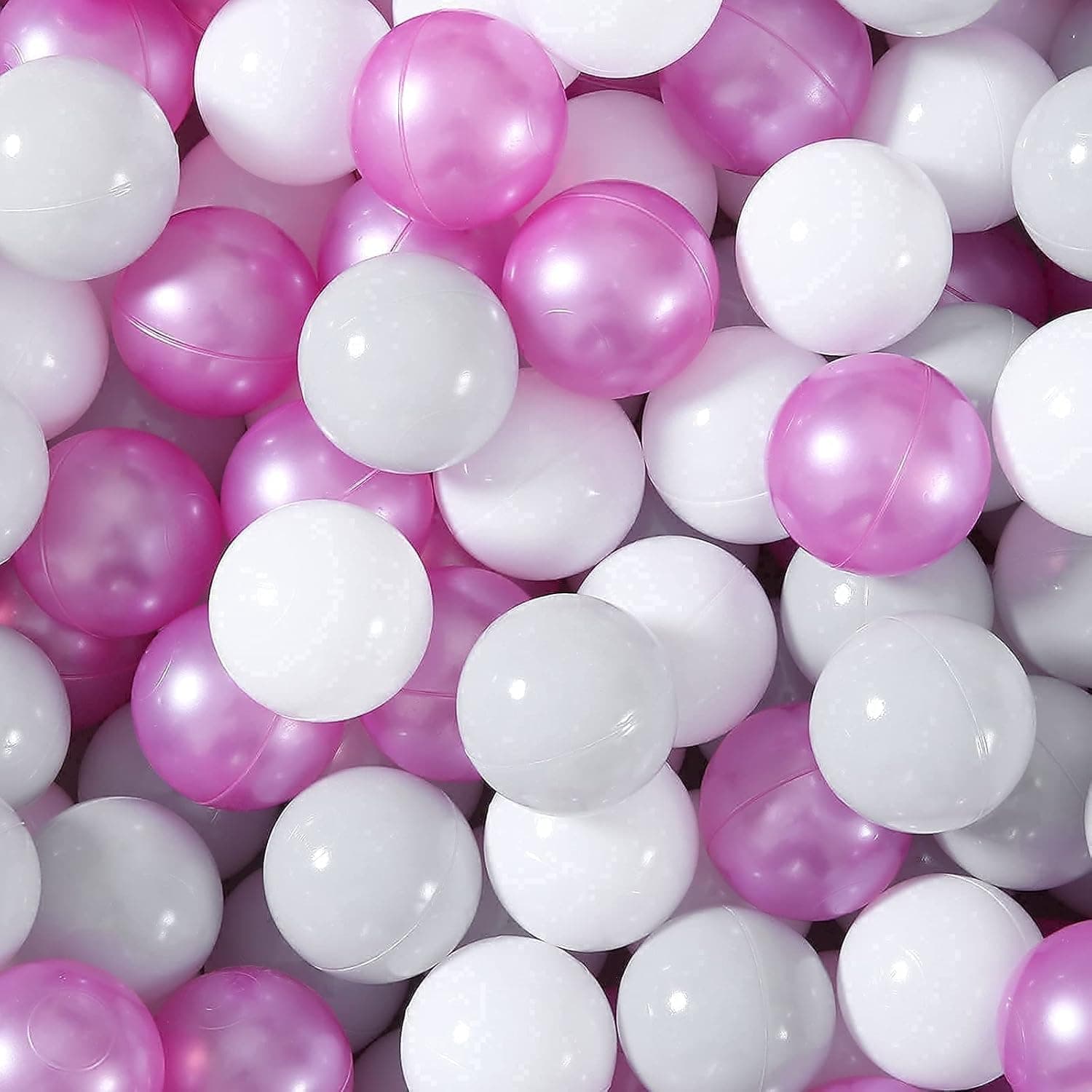 Dintdige Pack of 50 Ball Pits Ball, BPA Free Plastic Ball Crush Proof Ocean Balls Toys for Boys Girls Toddlers Indoor Outdoor (Pearl Purple-Gray-White),Perple+gray+white