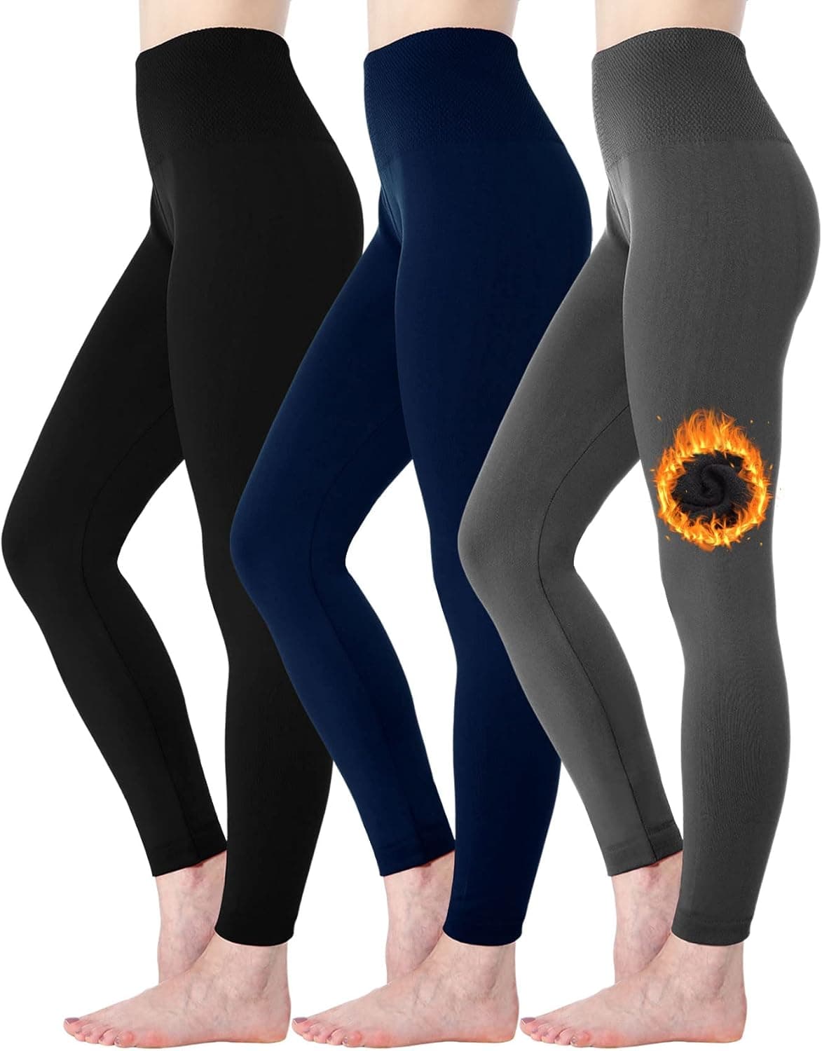 Diravo Fleece Lined Leggings Womens Fashion High Waist Tummy Control Leggings for Women Winter Warm