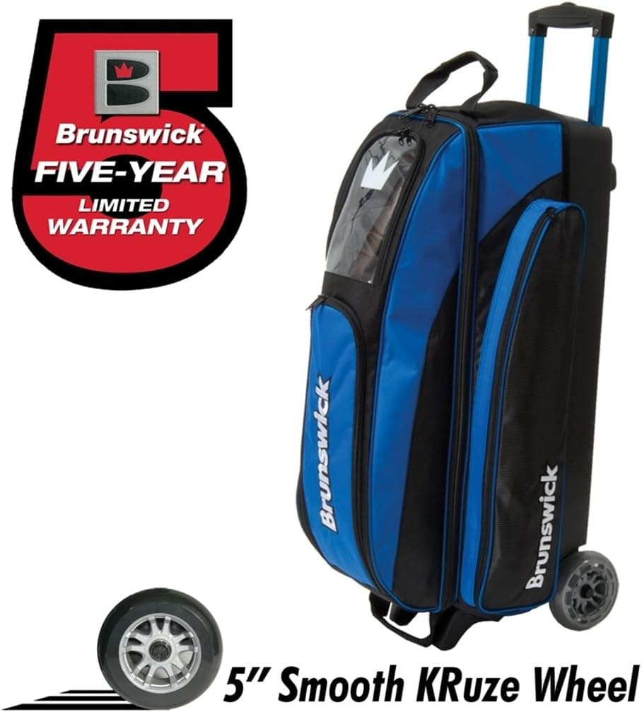 Brunswick Razor Triple Roller Bowling Bag- Royal ()