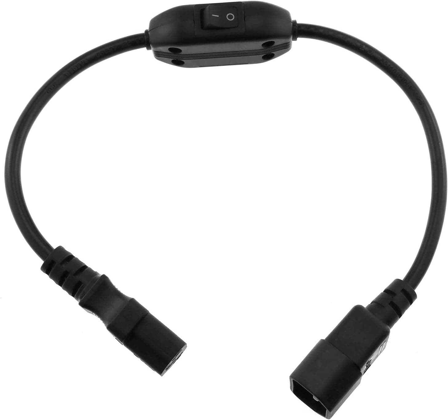 E-outstanding Power Extension Cable IEC 320 C14 to C13 UPS Lead with On Off Switch 30cm Black