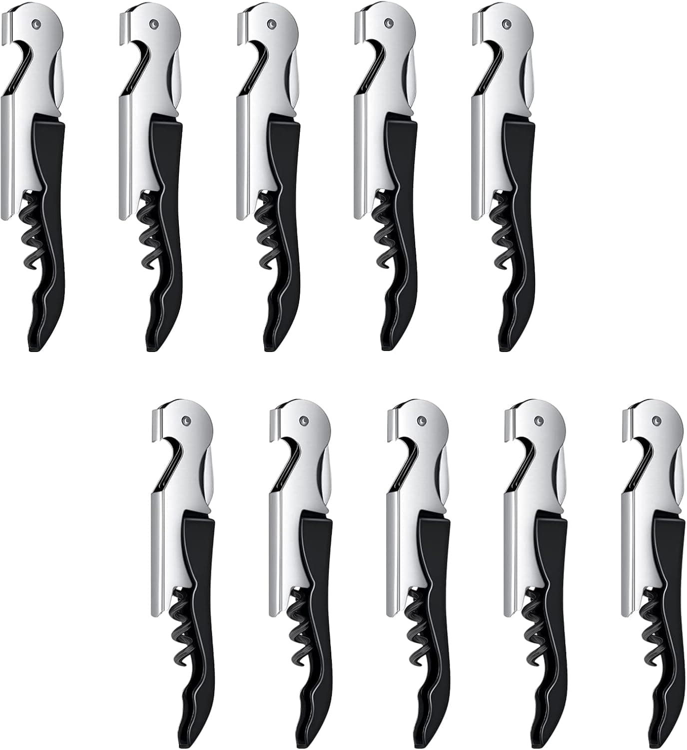 Professional Wine Opener,Best Bottle Opener For Beer or Wine, All-In-One Waiters Corkscrew,The Favored Choice of Sommeliers, Waiters and Bartenders Around the World,10Packs