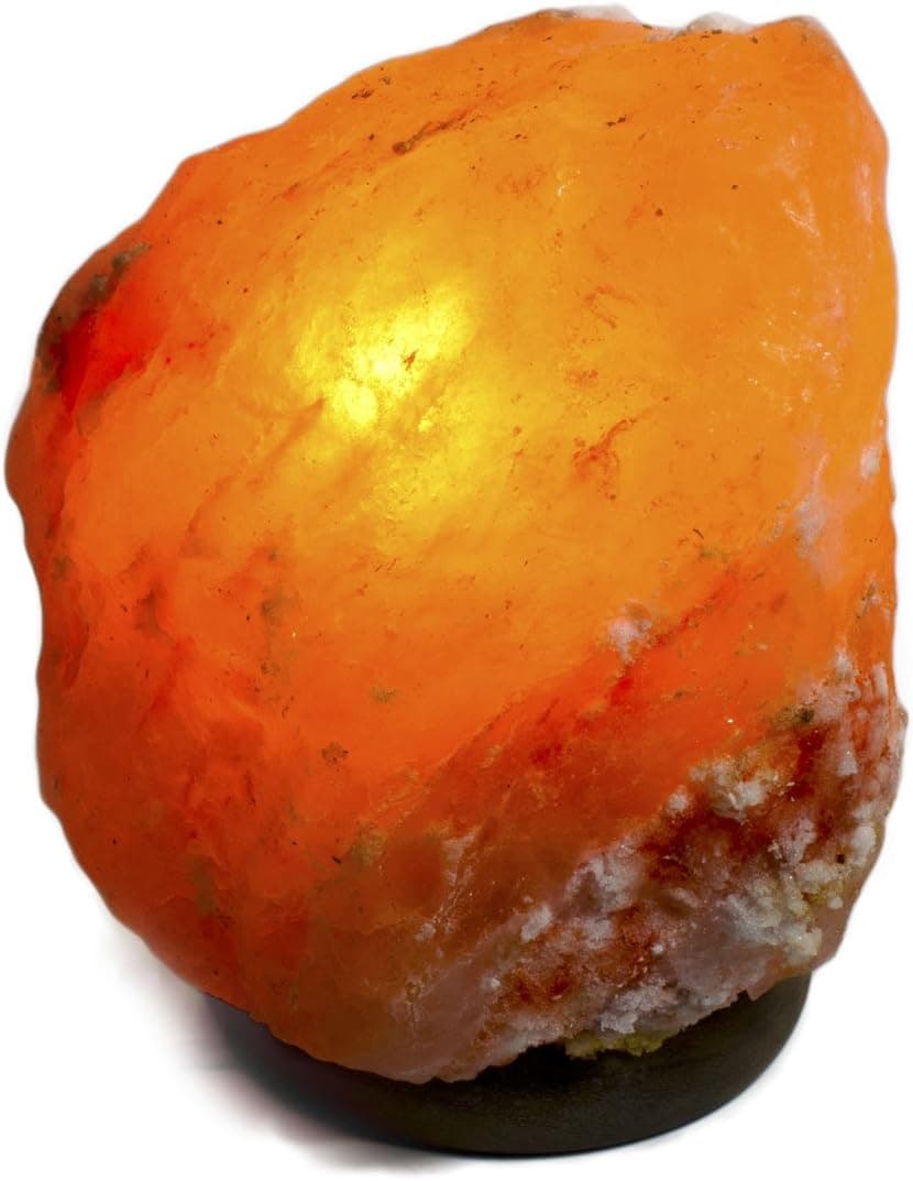 Hypnotic Gems Gallery: Premium Quality 6" to 8" Natural Himalayan Salt Lamps on Wood Base with Cords and Light Bulbs - Completely Natural Ionic Air Purifier - 4.5 to 6.5 lbs Average per lamp