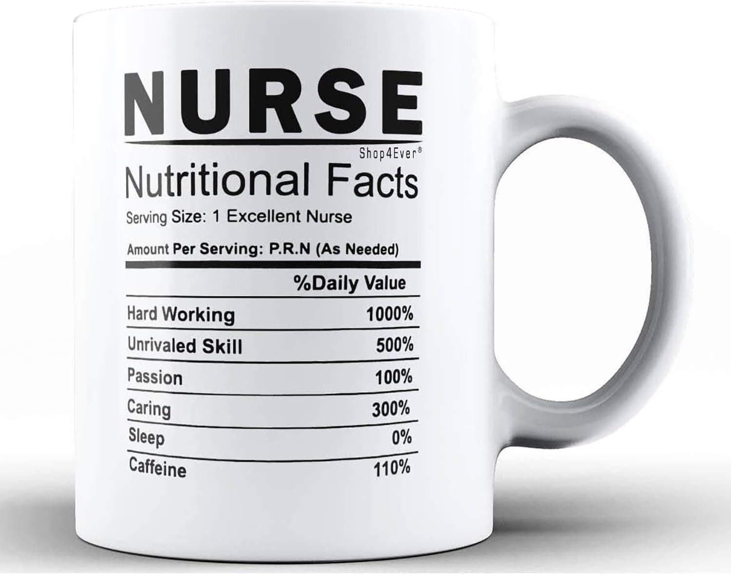 Shop4Ever Nurse Nutritional Facts Ceramic Coffee Mug