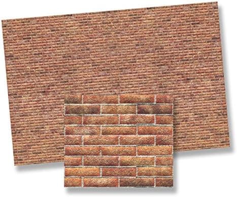 World Model Dollhouse Miniature Half Scale Modern Brick Wall Sheet