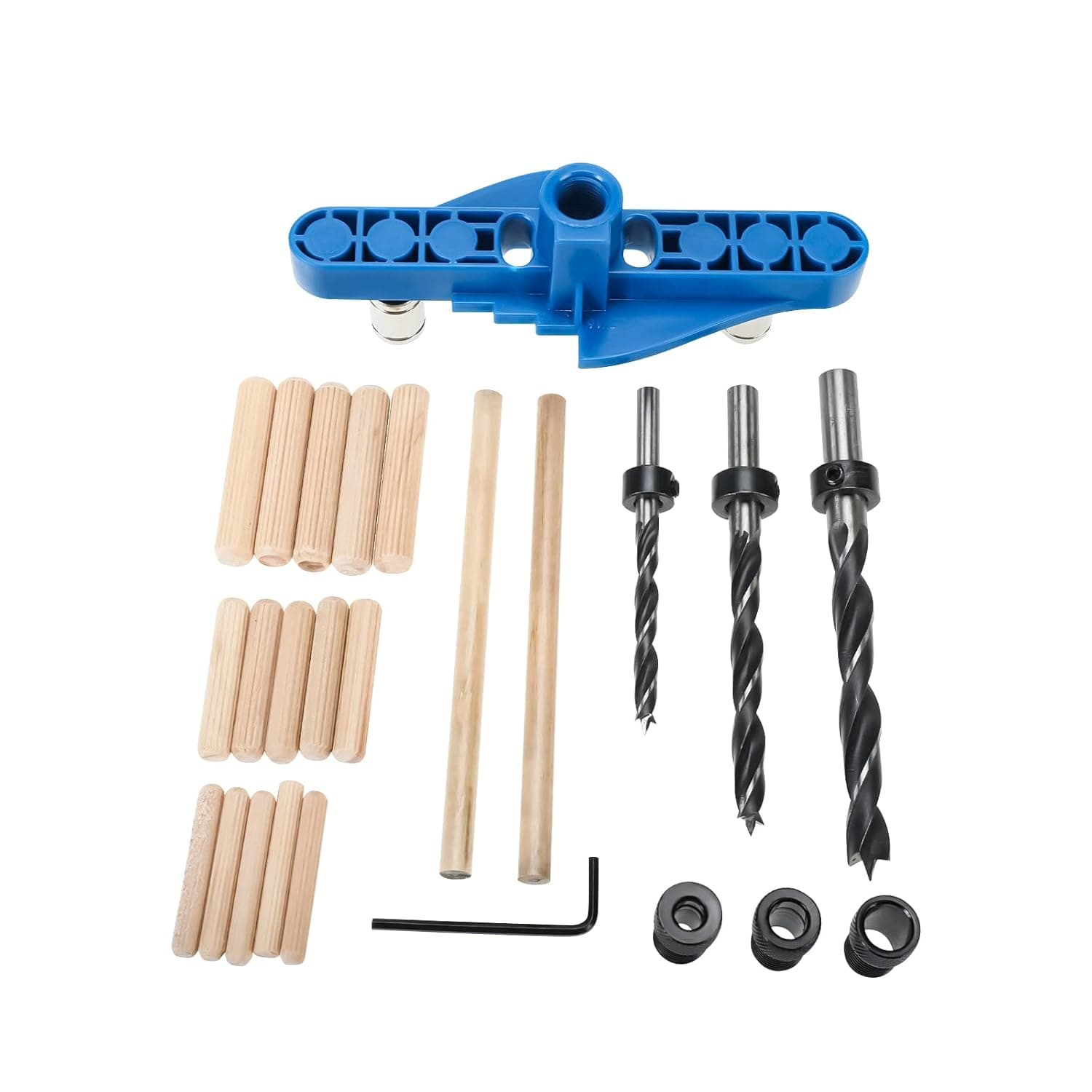 Dowel Jig with Center Scriber Line Offset System, Self Line Hole Locator Tool, Dowel Jig Self Centering for Woodworking Drill & Marking