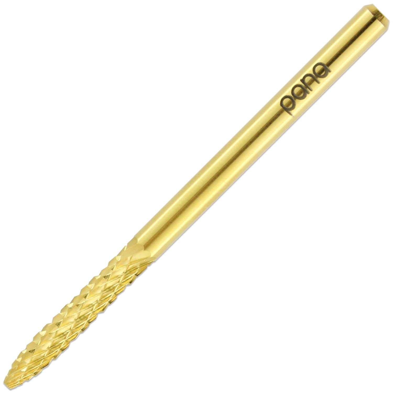 PANA 3/32" Cuticle Clean Nail Carbide Bit for Professional, Nail Salon, Nail Trimmer, Under Nail Cleaner, Electric Drill Machine, Manicure Tools (Gold-UNC, Medium)