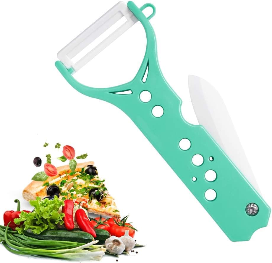 Ceramic Peeling Knife,Vegetable Peeler Creative Peeler Kitchen Ceramic Paring Peeler with Knife,Peel Vegetables and Fruit More Convenient