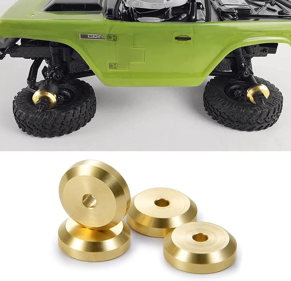 Maleonn 4Pcs RC Brass +4mm Steel Drive Stub Axles Weight Counterweight Set for 1/24 RC Crawler Car SCX24 Upgrades AXI90081 Deadbolt Accessories