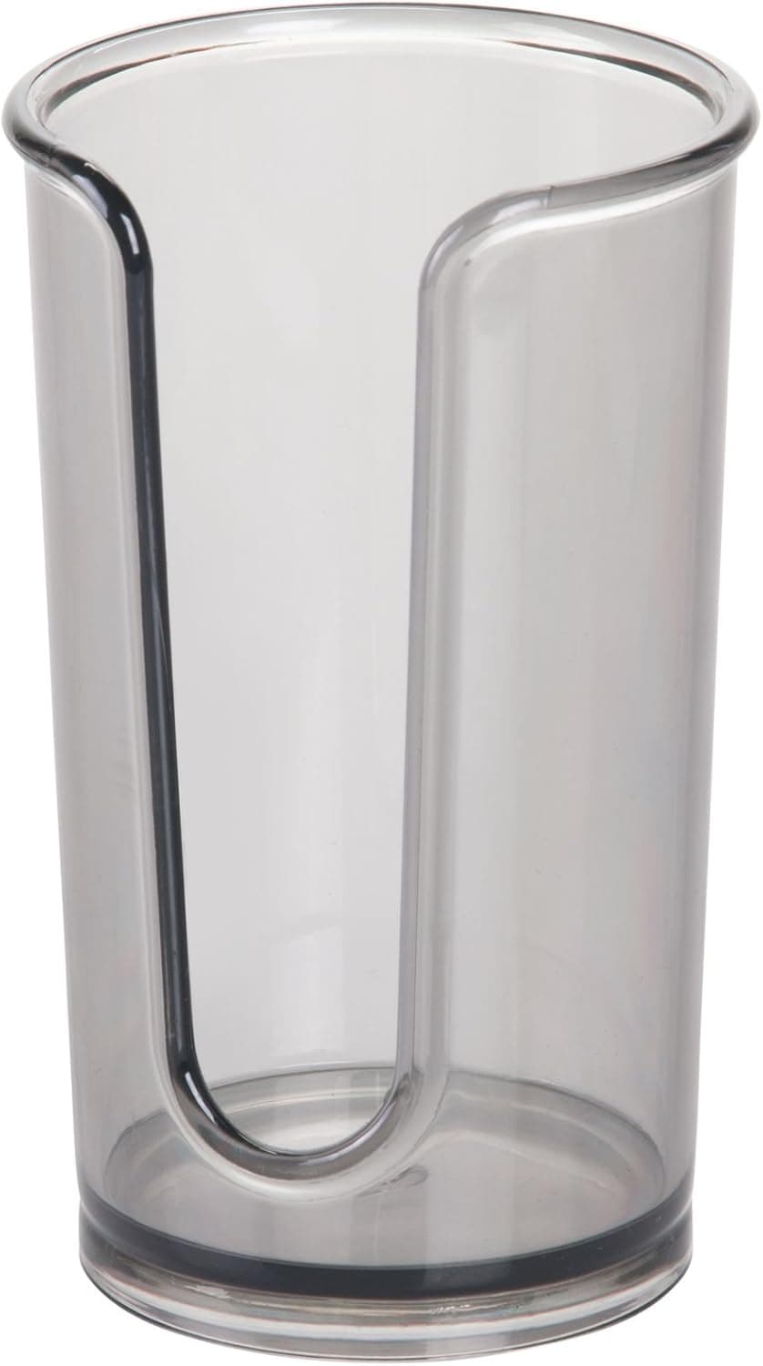 iDesign Paper & Plastic Disposable Cup Dispenser for Bathroom Countertops, The Clarity Collection, Smoke