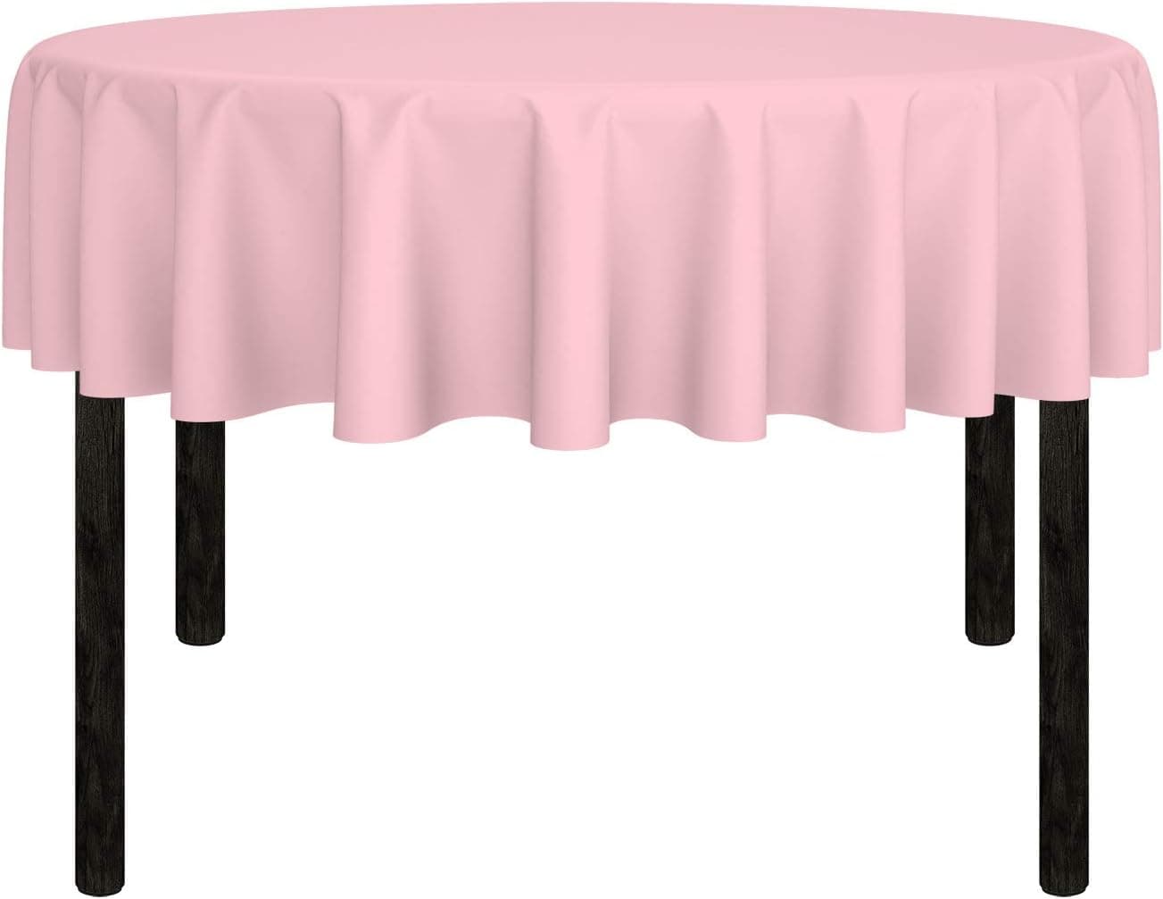 Mill & Thread - 70" Round Premium Tablecloth for Wedding / Banquet / Restaurant - Polyester Fabric Table Cloth - Pink