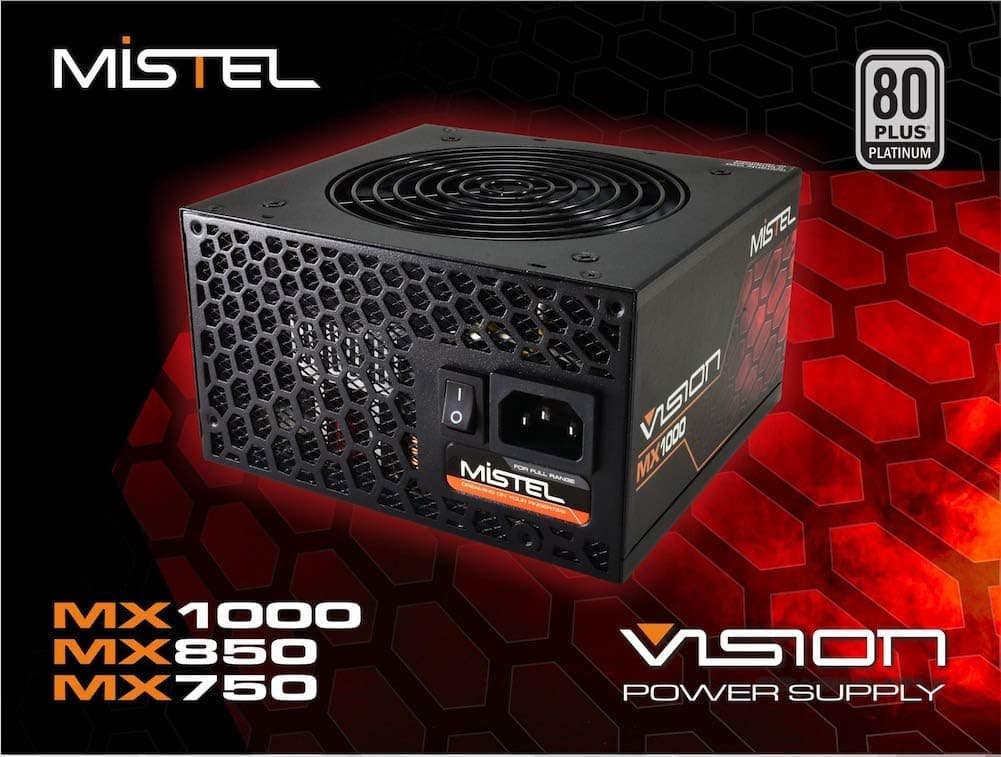 Mistel Vision MX1000 Power Supply with 1000W 80 Plus Platinum Certified Modular PSU, Full Modular Power Supply for PC, Featuring with RGB LED Power Supply Controlled via Motherboard