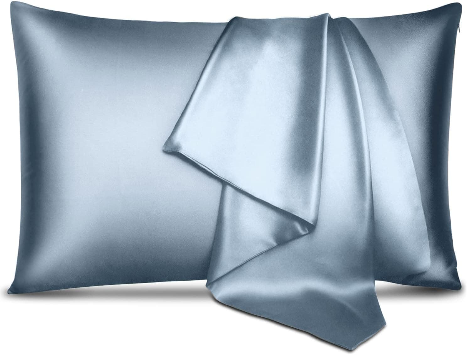 100% Pure Mulberry Silk Pillowcase for Hair & Skin - Allergen Resistant Dual Sides 19 Momme 600 Thread Count Silk Bed Pillow Cases with Hidden Zipper, King Size