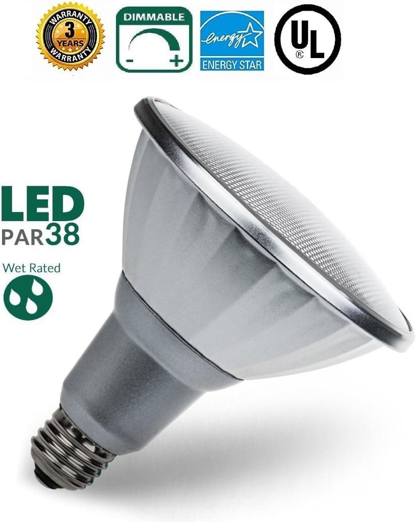 Led Bulbs (Energy Efficient) by Canopus 18 W, 120V, 1400 LM, 2700K (Warm White), Medium Base (E26), Dimmable, Durable Frame, PAR 38, Wide Flood Light {Energy Star Certified, UL-Listed} [ 2 PACK ]