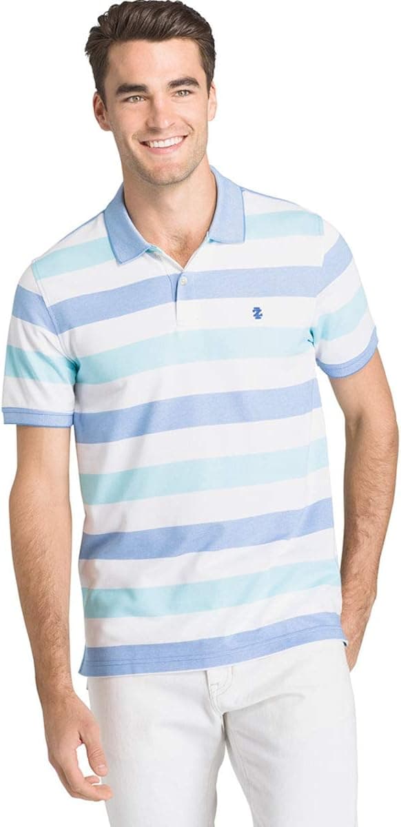 IZOD Men's Big & Tall Big and Tall Advantage Feeder Stripe Short-Sleeve Polo