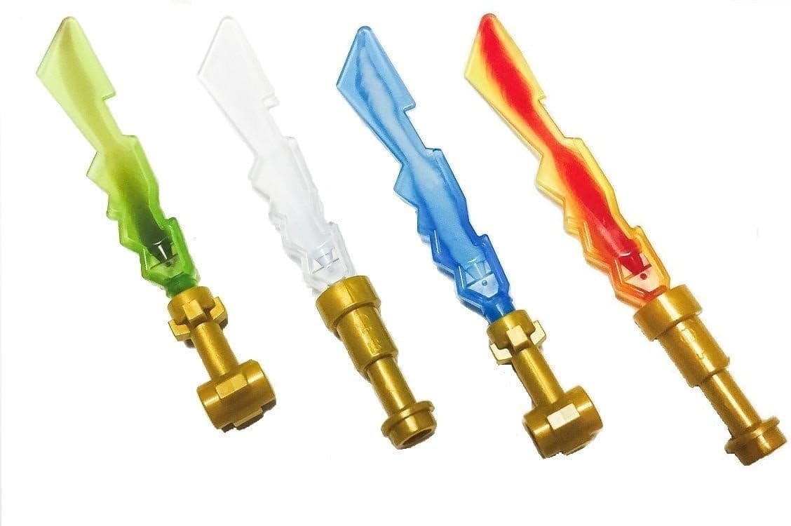 2013 LEGO Ninjago Ninja Elemental Blades - Set of 4 - LOOSE From Original Packaging - Earth, Fire, Ice & Lightning