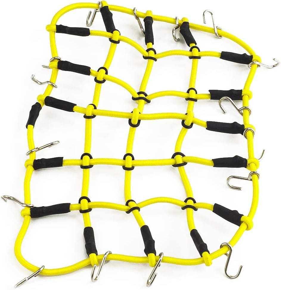 Seminer 1/10 RC Elastic Luggage Net for for 1:10th RC Rock Crawler Scale Car Accessories (Yellow)