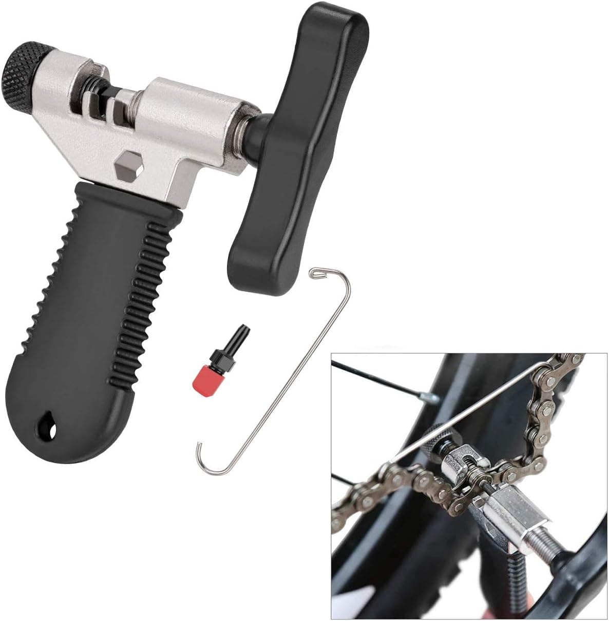Linkax Bike Chain Tool with Chain Hook Bicycle Chain Breaker Splitter Cutter Remover Universal Bicycle Chain Repair Tool for 7 8 9 10 Chains for Road Bike Mountain Bicycle