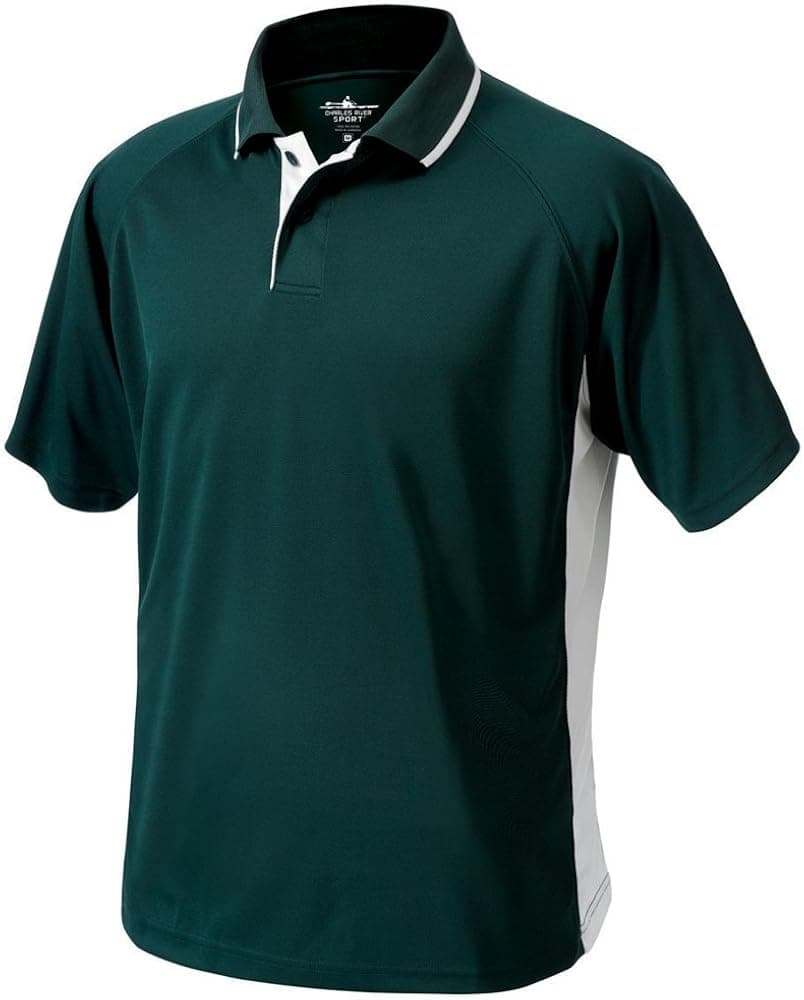 Charles River Apparel mens Classic Wicking Polo Shirt, Forest/White, 3X-Large US