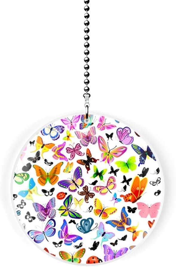 Butterfly and Ladybug Frenzy Fan/Light Pull