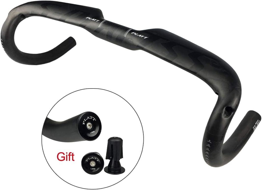 Platt Road Bike Handlebars Carbon Fiber Drop Bars 31.8mm Bicycle Handlebar Aero Handlebars 400/420/440mm,UD/3K Matte