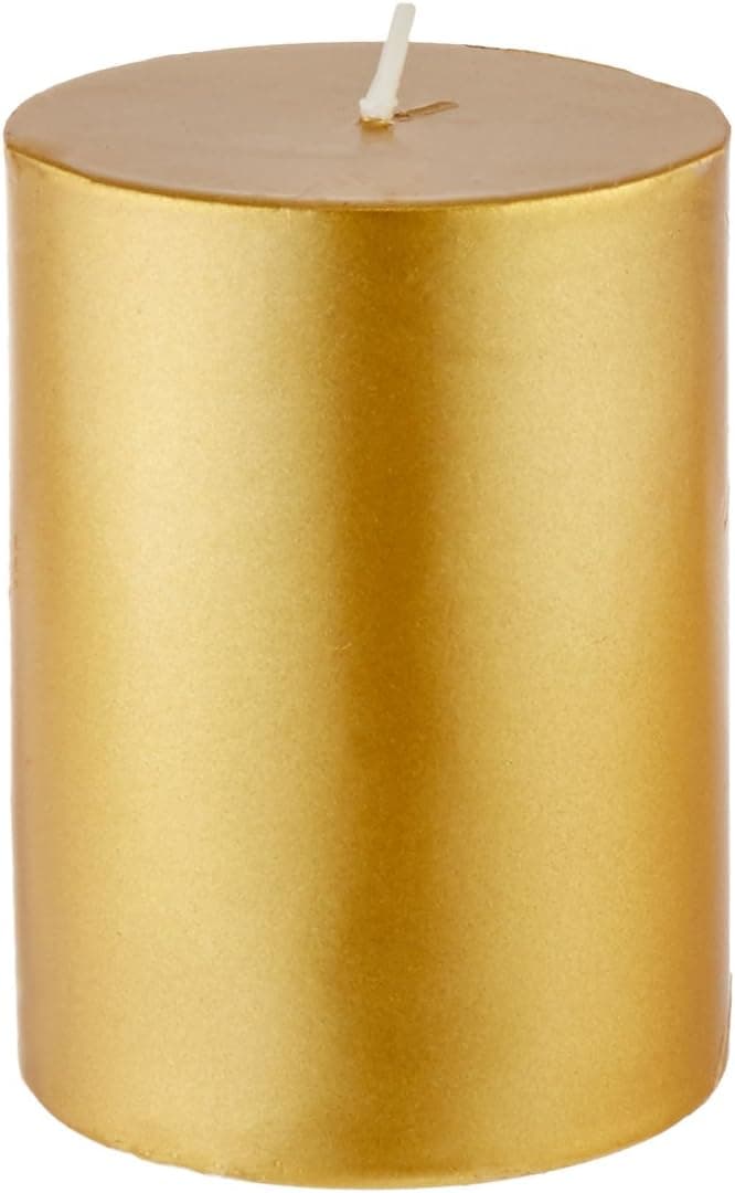 Zest Candle Pillar Candle, 3 by 4-Inch, Metallic Bronze Gold