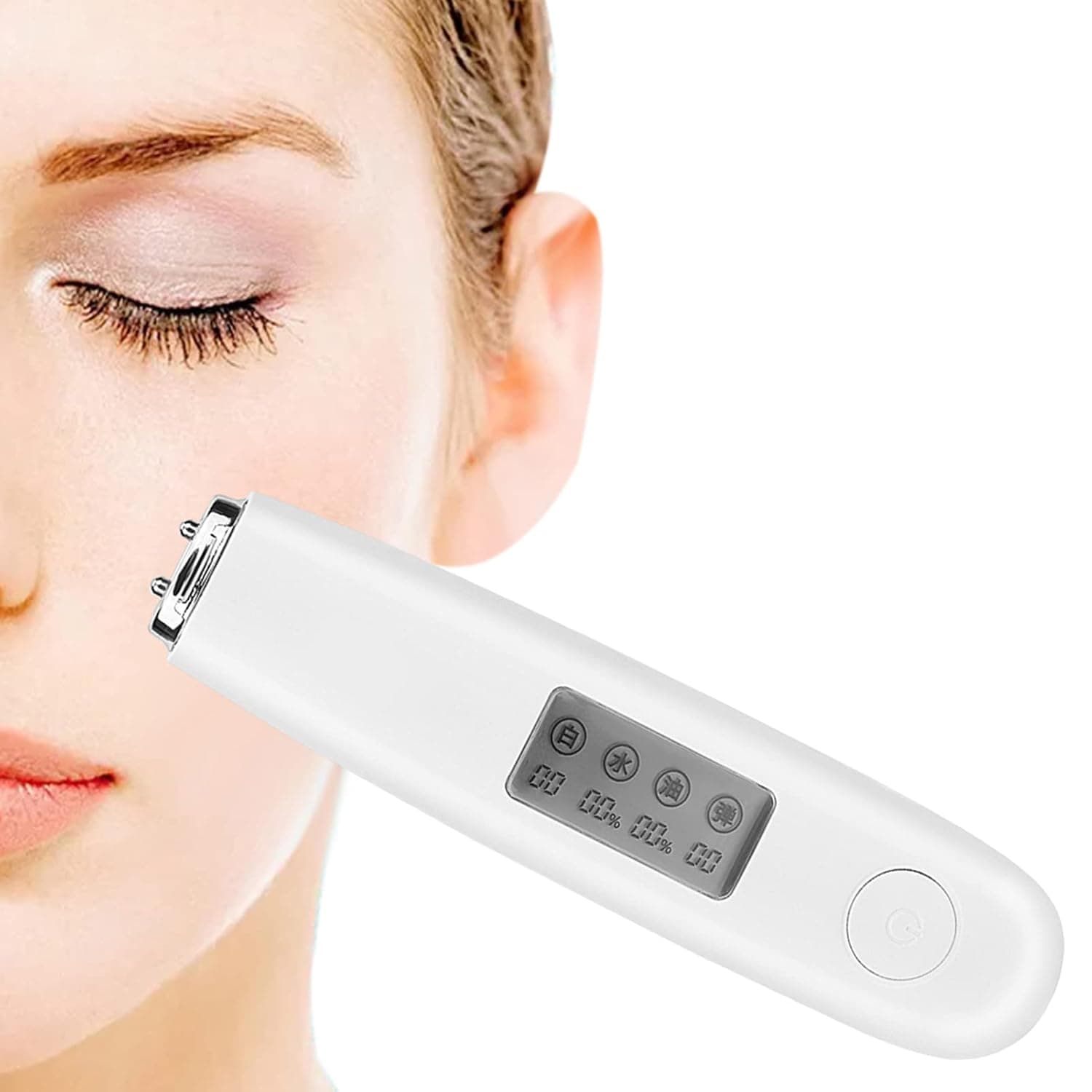Portable Skin Analyzer, Facial Moisture Monitor Water Oil Elasticity Whitening Degree Tester Digital Skin Detector Pen with LCD Display for Home Beauty Salon SPA