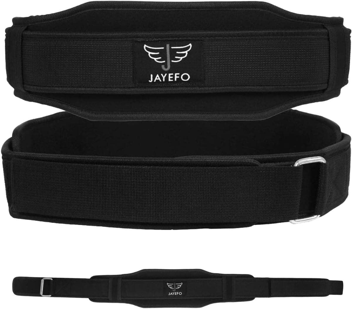 Jayefo Sports Weight Lifting Belt - Weight Belt for Workout, Deadlift and Squat - GYM Lifting belt for Men and Women for Back Support - Adjustable Size - Black