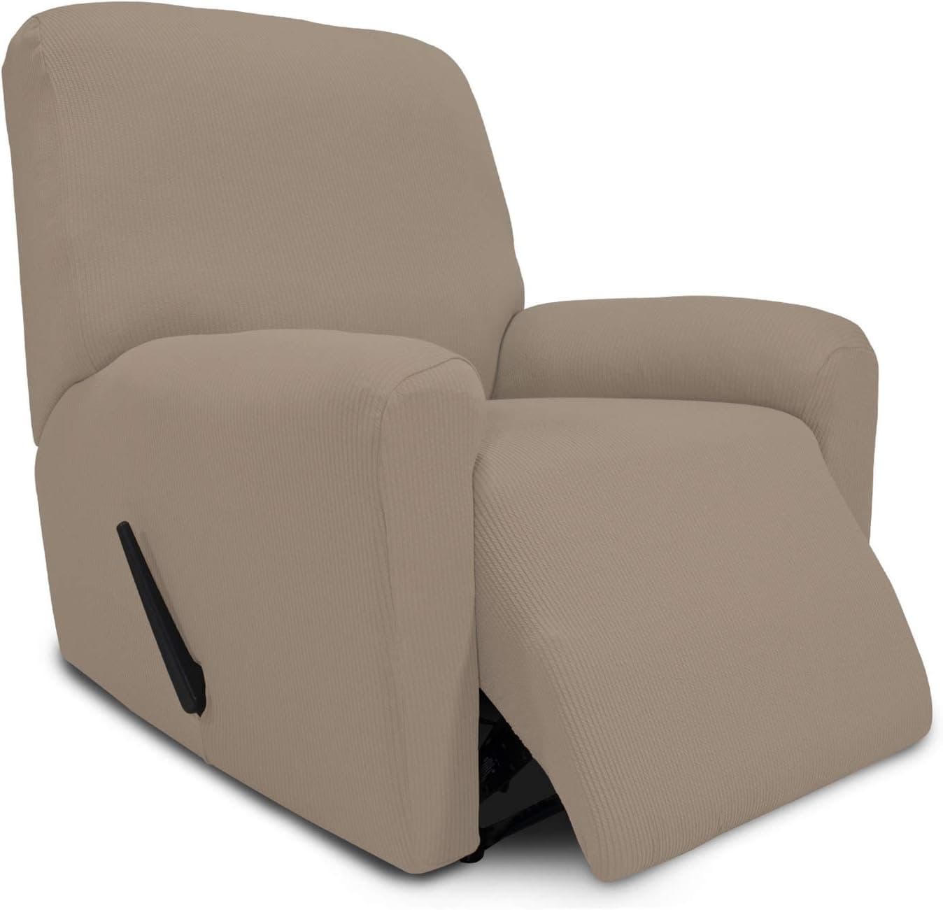 Easy-Going Thickened Recliner Stretch Slipcover, Sofa Cover, Furniture Protector with Elastic Bottom, 4 Pieces Couch Shield, Sturdy Fabric Slipcover, for Pets,Kids,Children,Dog (Recliner,Camel)