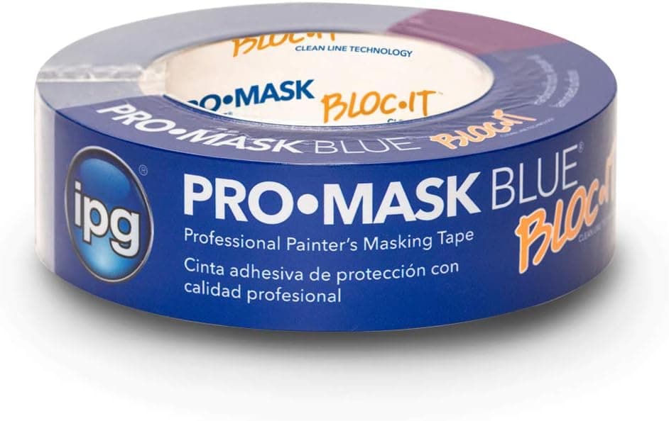 IPG ProMask Blue with BLOC-It, Premium 14-Day Masking Tape, 1.41" x 60 yd, Blue, (Single Roll)
