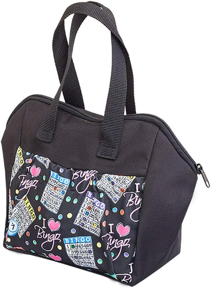 ABS Novelties I Love Bingo Black Pattern 6 Pocket Tote