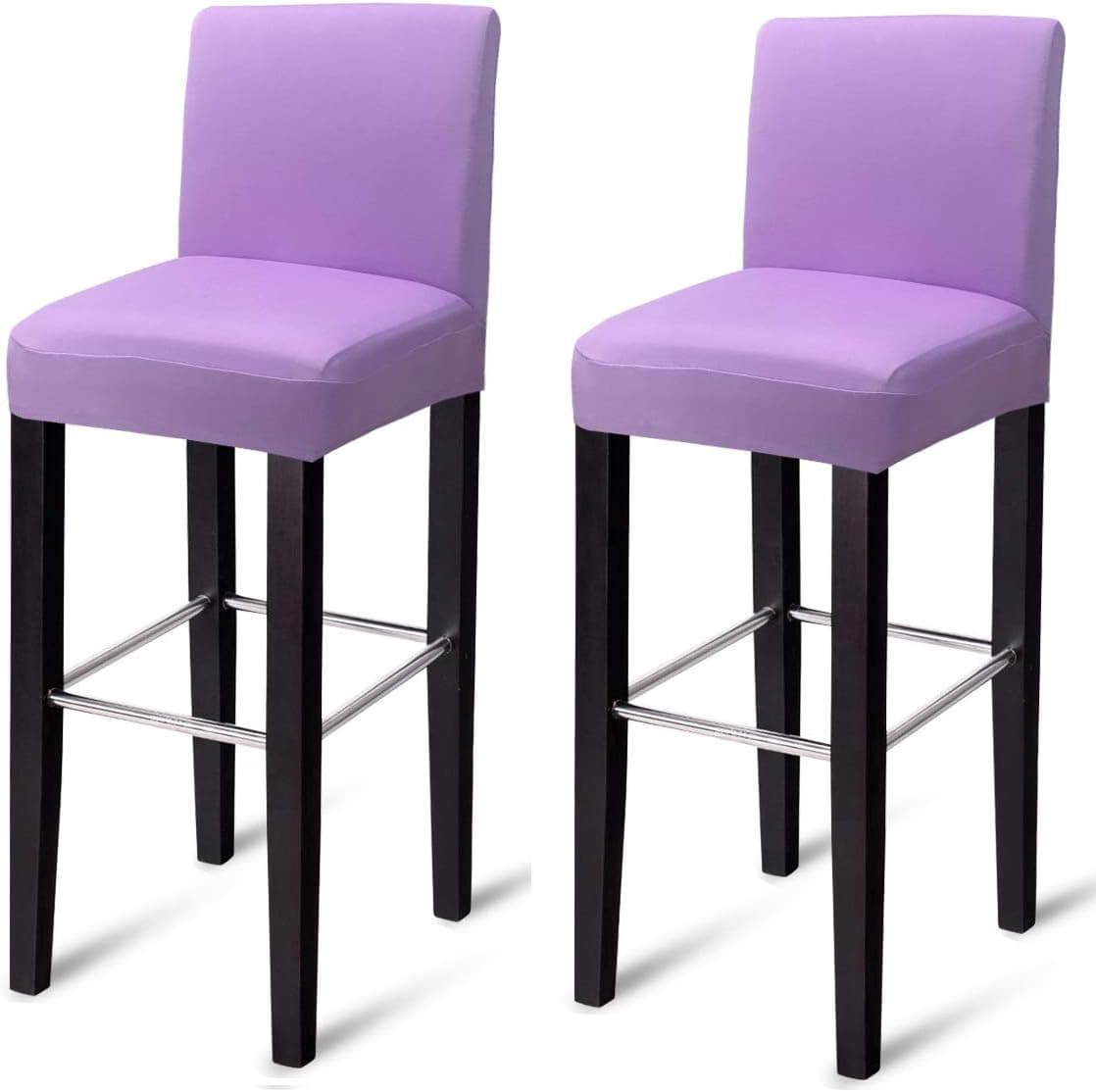 MOCAA Dining Chair Covers,Bar Stool Chair Covers, Barstool Slipcovers 2 Pack,M023 (Light Purple)