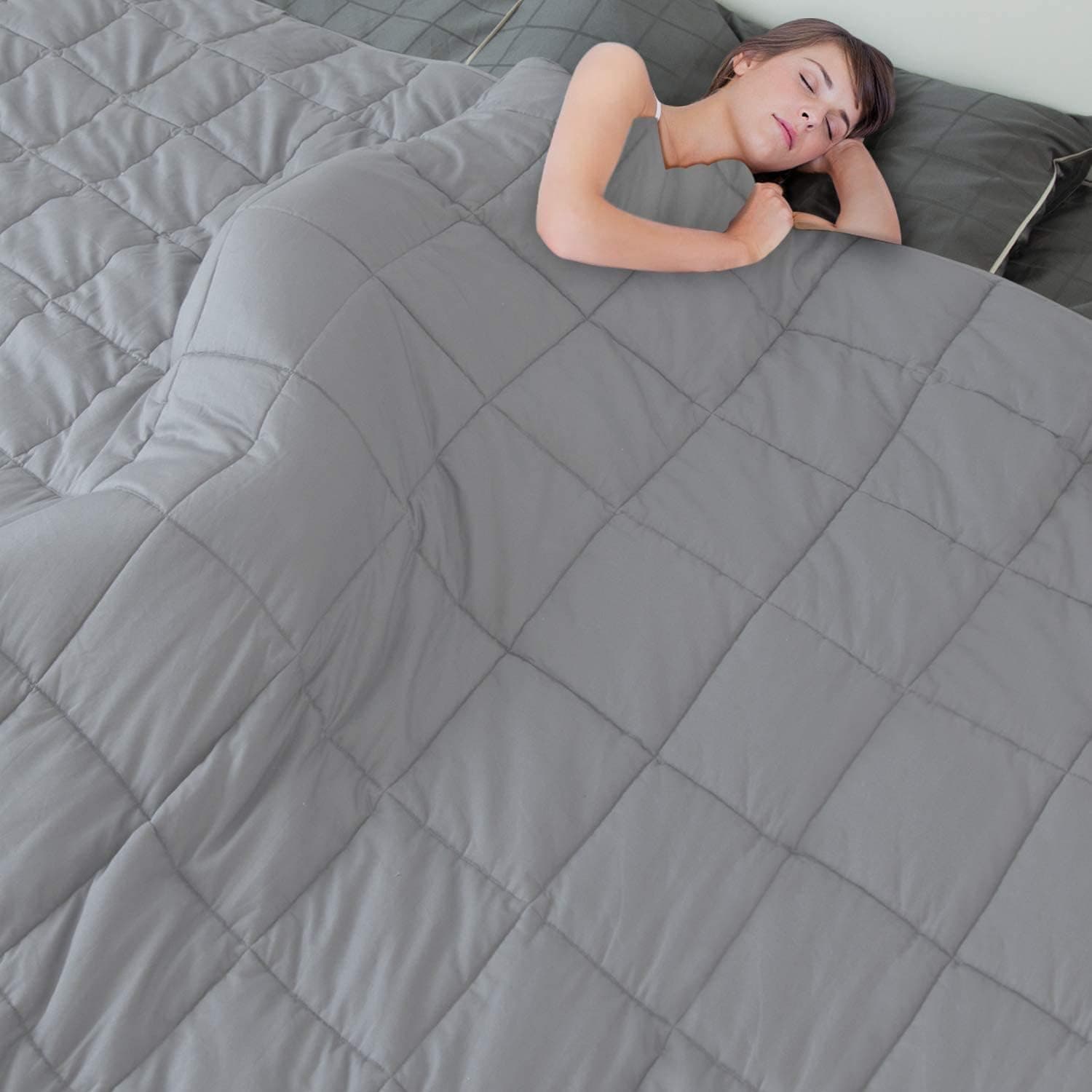 Sunolga Weighted Blanket King Size Oeko-Tex Certified (15 lbs, 88 x 104 inch) 100% Cotton Material with Premium Glass Beads Perfect for Couples Use on Queen/King Bed