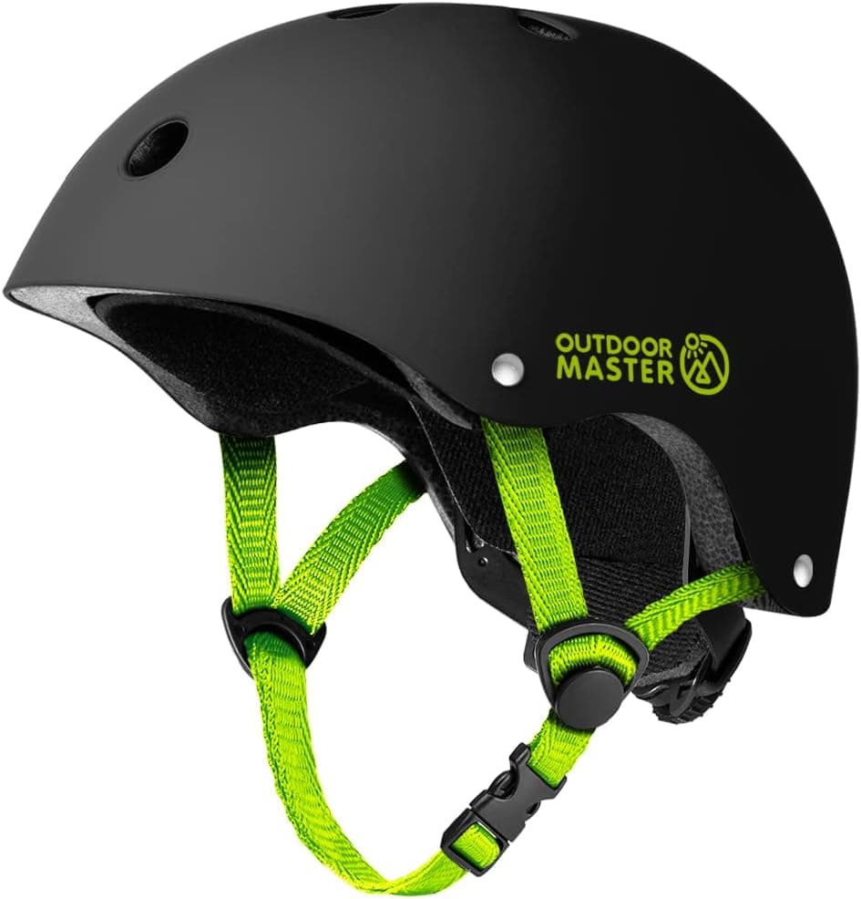 OutdoorMaster Youth & Kids Bike Helmet - Adjustable Multi-Sports Skateboard Helmet with Removable Liners for Balance Bike, Toddler Scooter, One Wheel Hoverboard