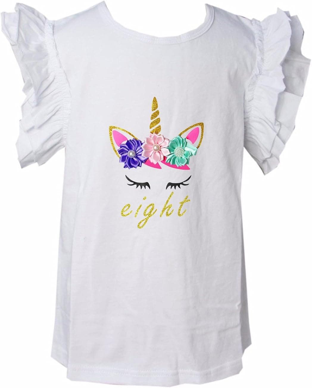 Kirei Sui Girls Birthday Unicorn Icing Shirt 8 Unicorn