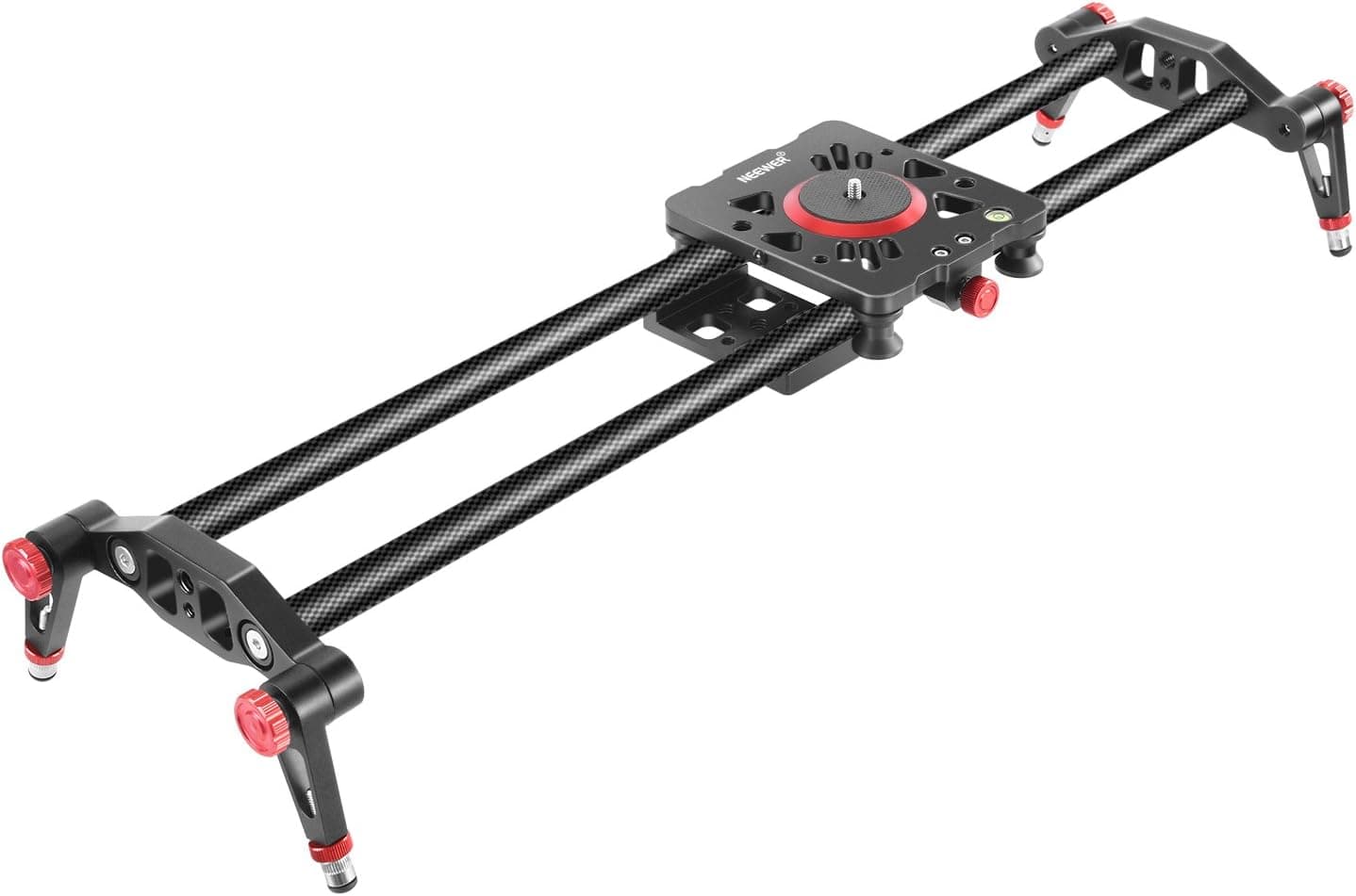 Neewer 23.6 inches/60 centimeters Carbon Fiber Camera Track Slider Video Stabilizer Rail with 6 Bearings for DSLR Camera DV Video Camcorder Film Photography, Load up to 17.5 pounds/8 kilograms (Red)
