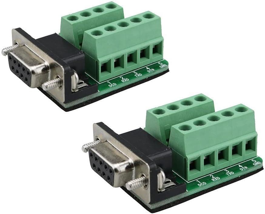 Sysly DB9 female D-SUB Adapter Plate Connector RS232 Serial to Terminal Board Signal Module Riveting Tooth 2 Pcs
