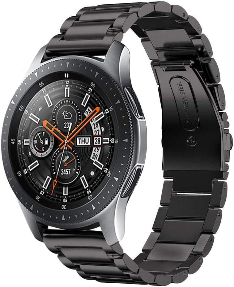 Kartice Compatible with Samsung Galaxy Watch Bands Stainless Steel Men Women Replacement Strap (Black-b)
