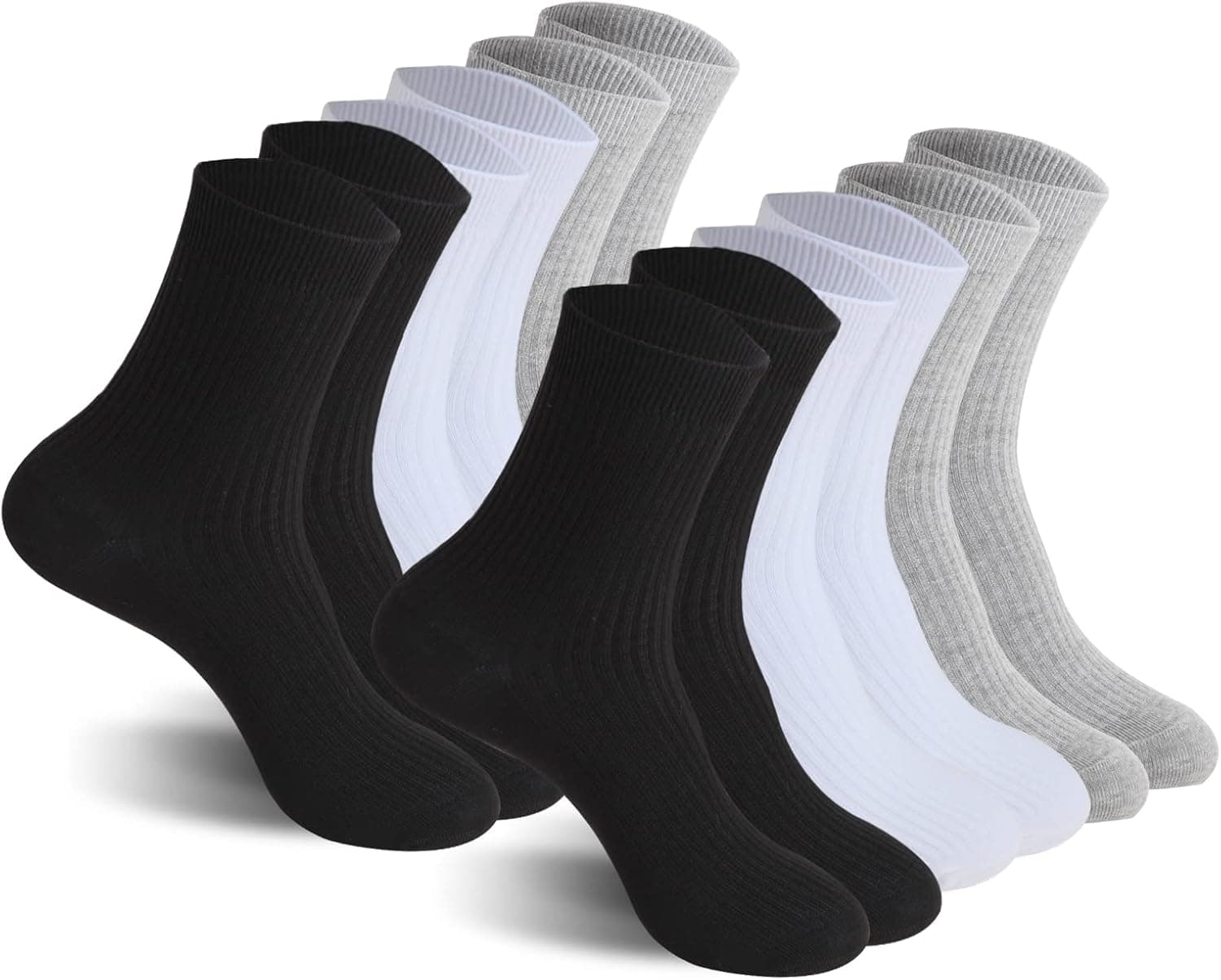 Lngwioo 6 Pairs Pack Men Women Cotton Socks Athletic Socks Ankel Socks Crew Socks